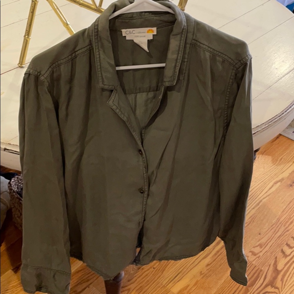 C&C California Army Green Button Down